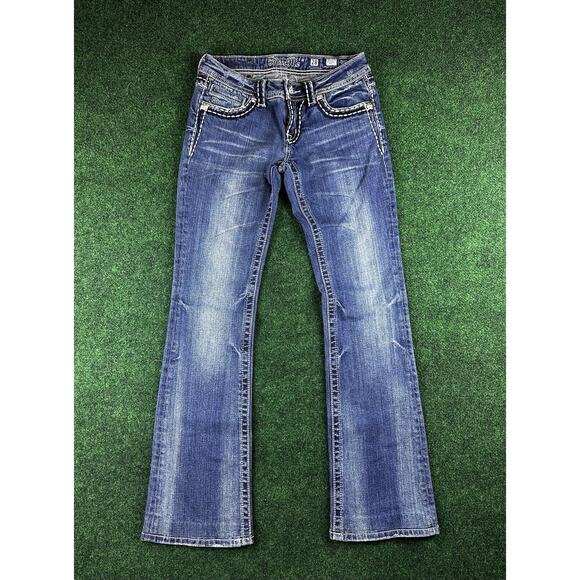 Miss Me Boot Heavy Stitched Cross Jeans - Picture 2 of 7